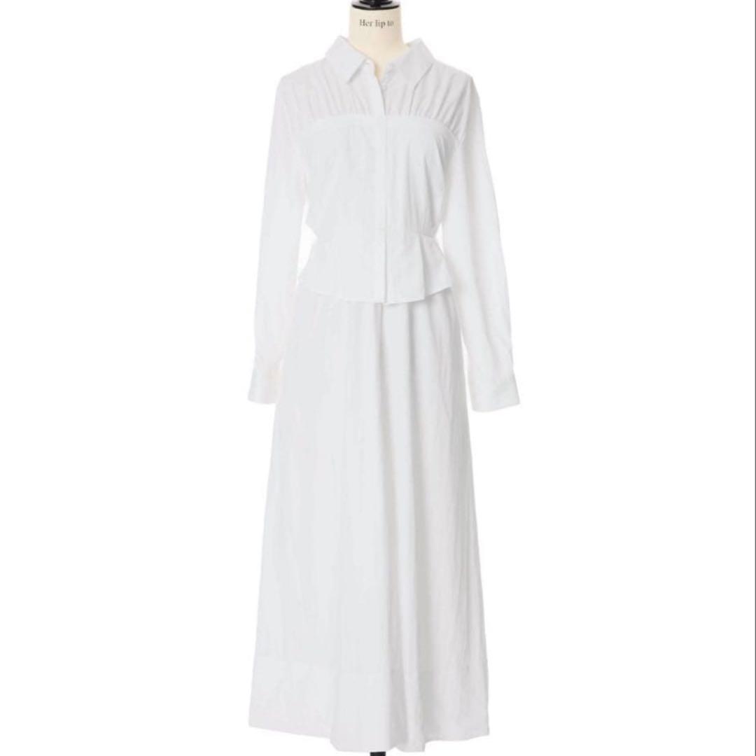 ワンピース Herlipto Peplum Poplin Shirt Dress