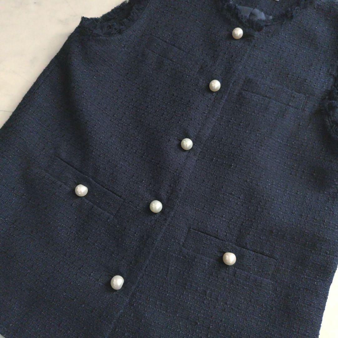 完売♡UNITED ARROWS ラメツイードフェイクパールボタン ベスト ジレ