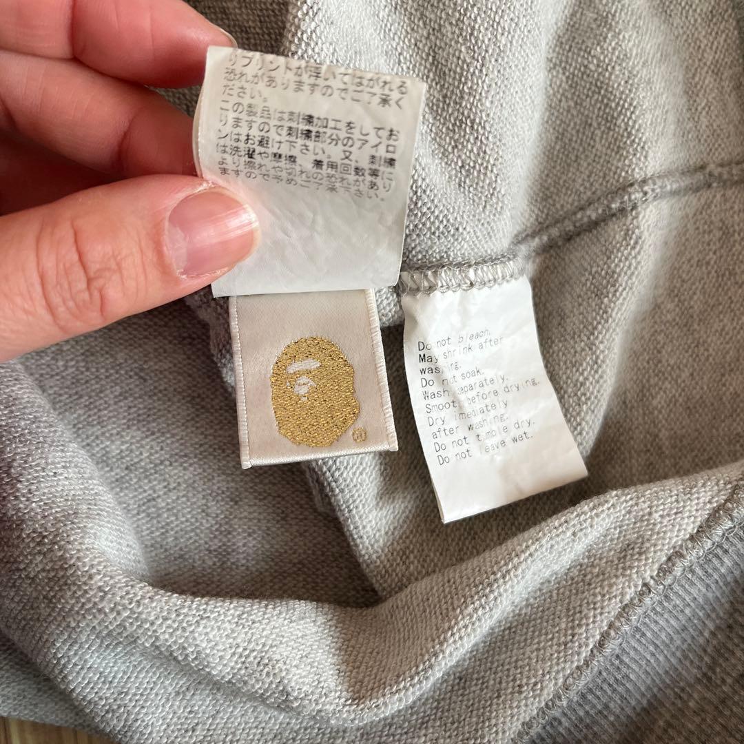 A Bathing Ape フードファー付きパーカー グレー Sサイズ