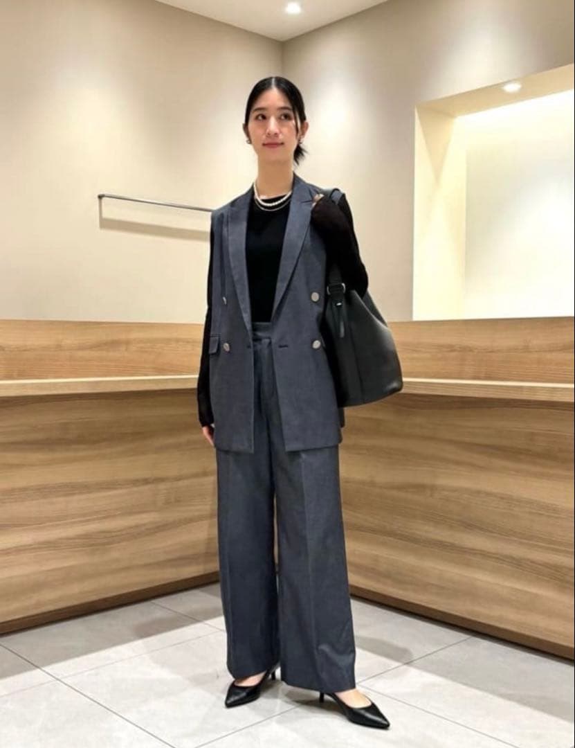 【美品】green label relaxingグリードシャンブレー ジレ