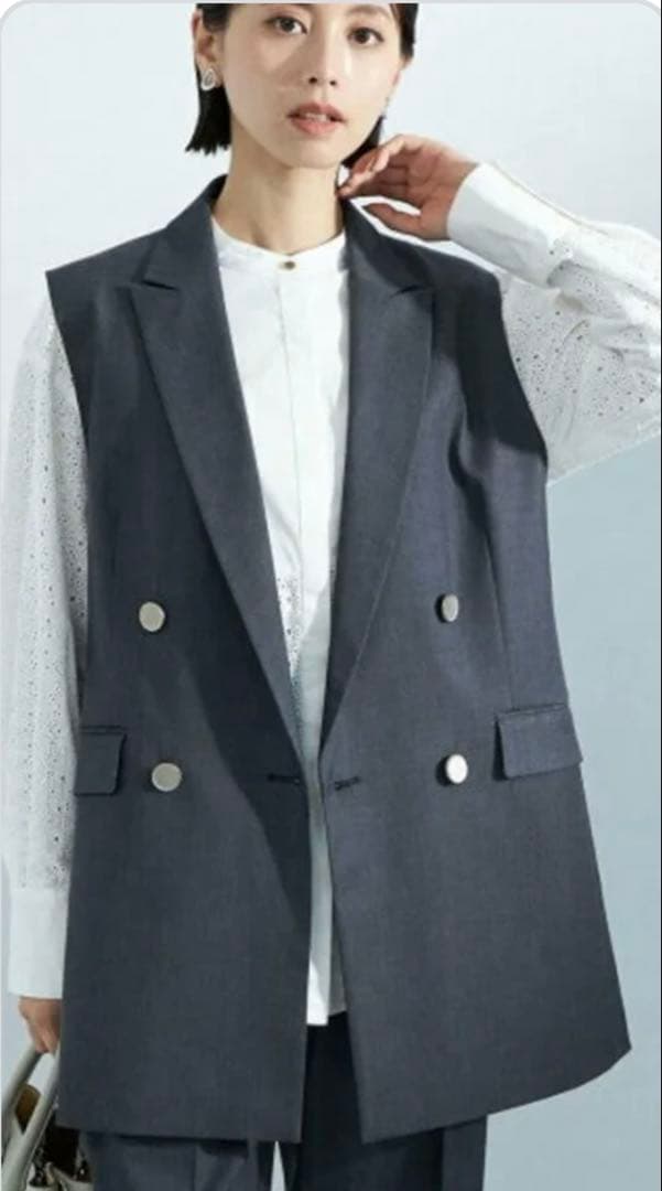 【美品】green label relaxingグリードシャンブレー ジレ