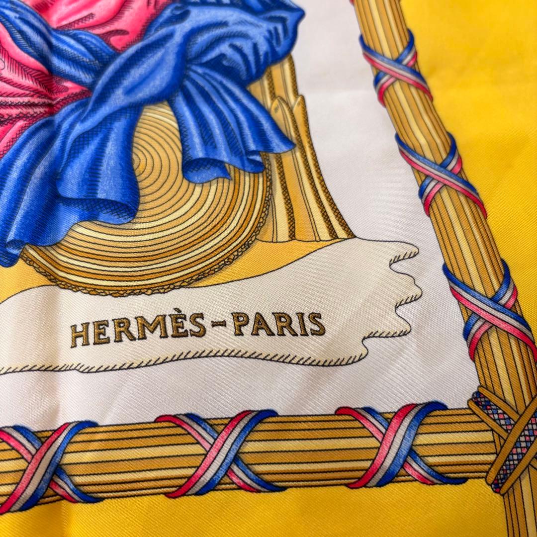 美品♡ HERMES エルメス スカーフ カレ 90 イエロー フランス革命