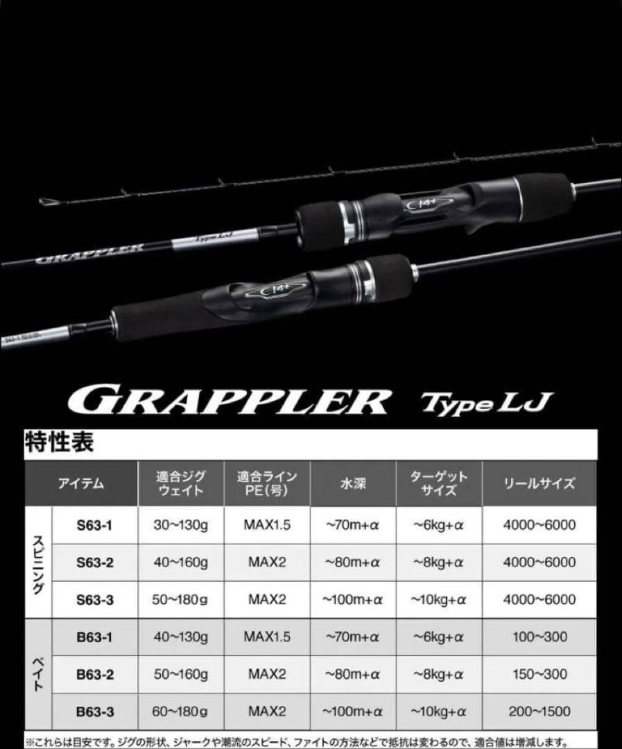 美品　シマノ 25グラップラー タイプLJ B63-3