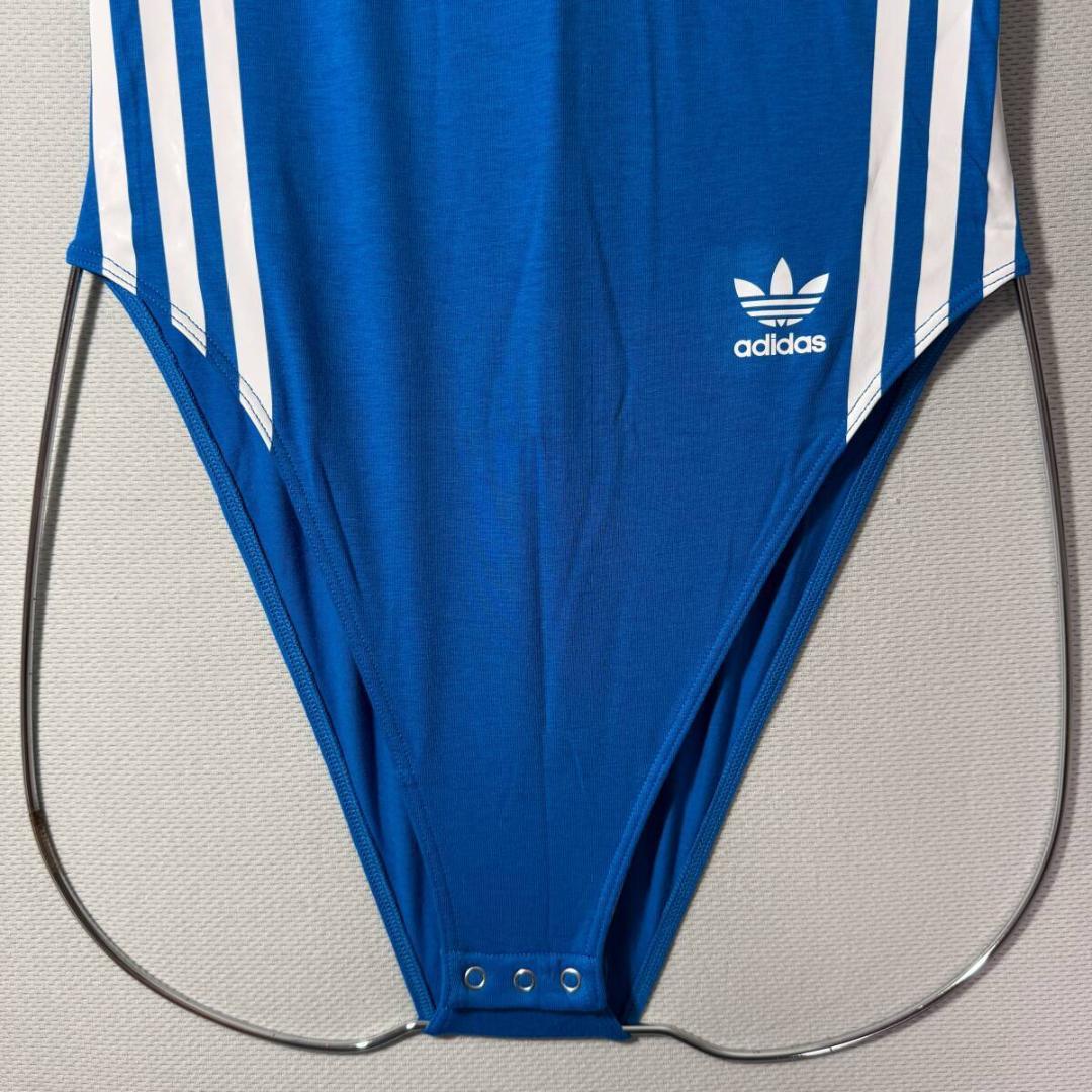 adidas ボディスーツ レオタード コットン Blue 海外L
