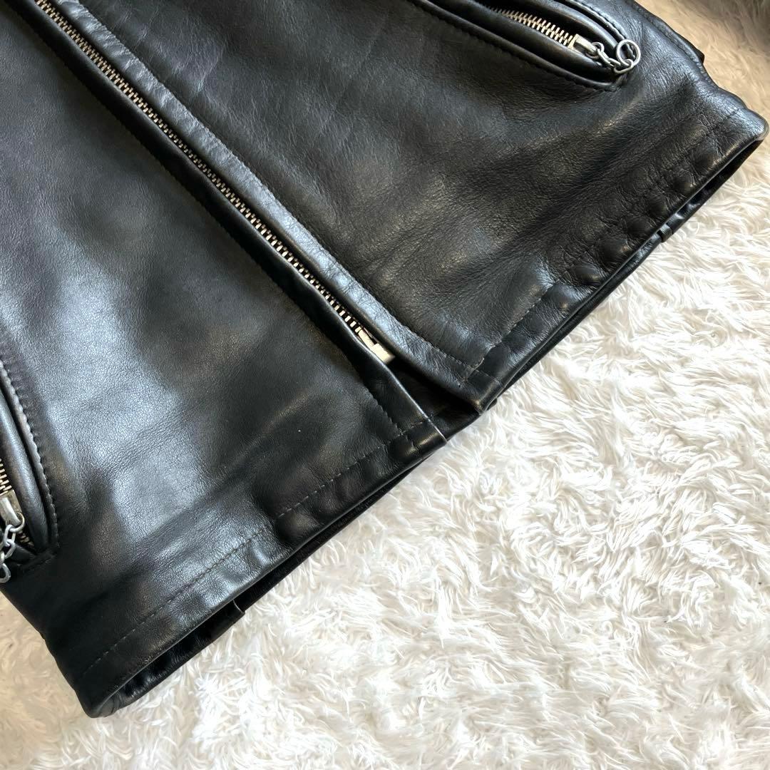 【美品】Schott 641 立ち襟シングルライダースジャケット　ボアライナー付