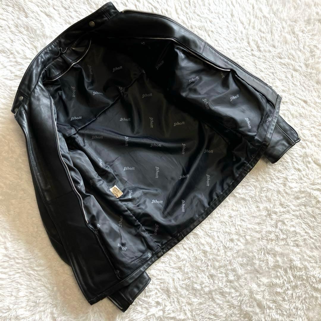 【美品】Schott 641 立ち襟シングルライダースジャケット　ボアライナー付