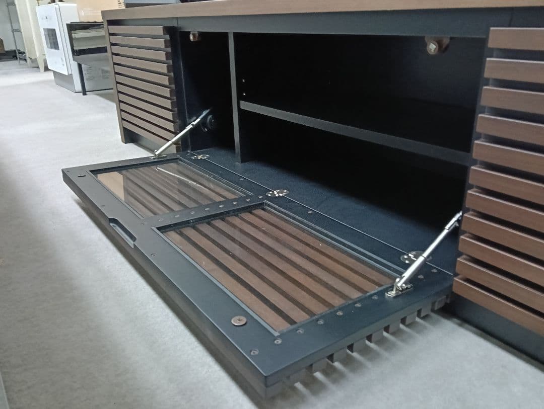 y　【美品】NITORI　ダークブラウン スラットデザイン テレビ台