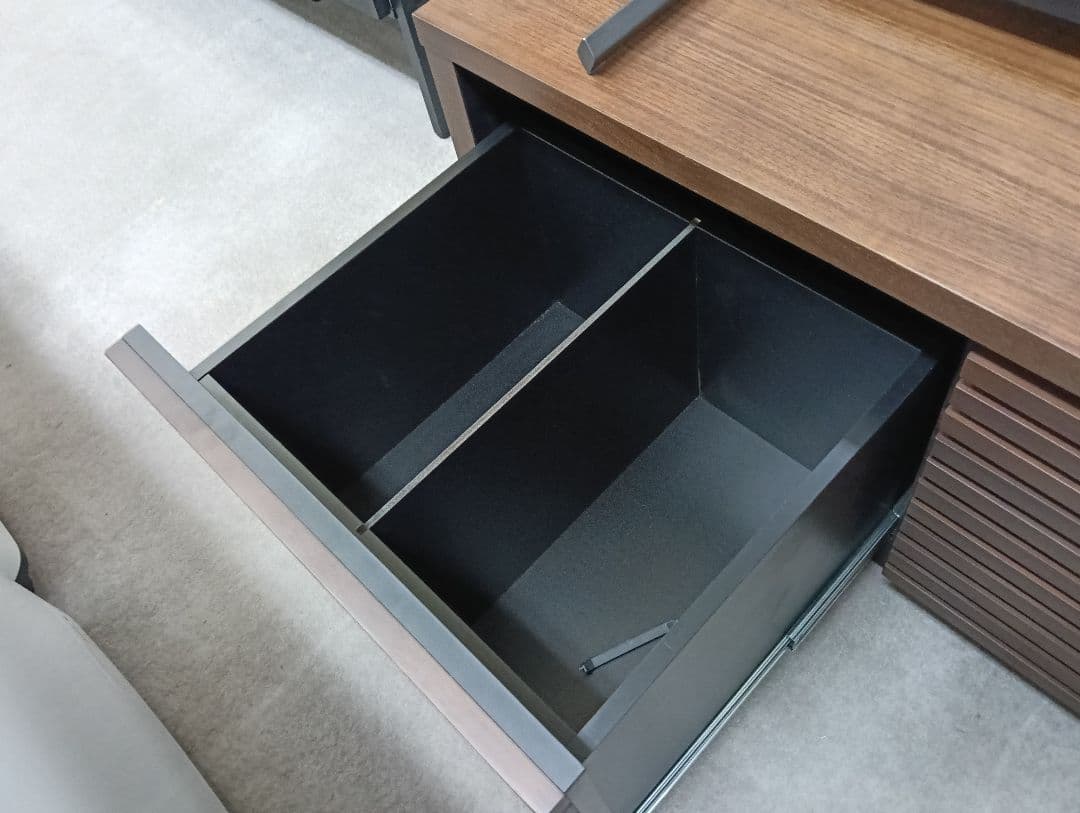 y　【美品】NITORI　ダークブラウン スラットデザイン テレビ台