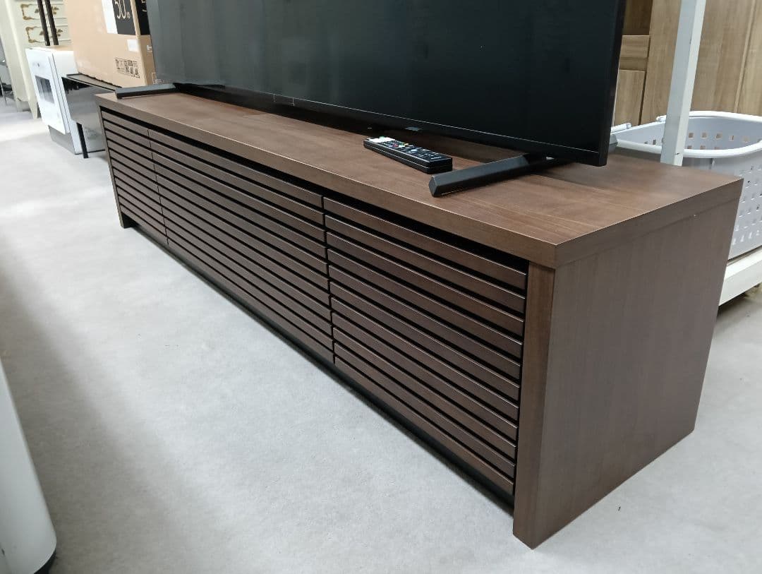 y　【美品】NITORI　ダークブラウン スラットデザイン テレビ台