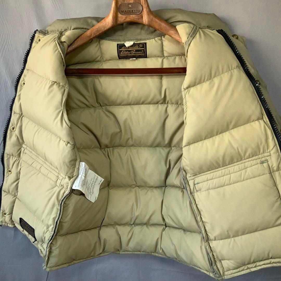 Eddie Bauer エディーバウアー 黒タグ ダウンベスト S カーキ
