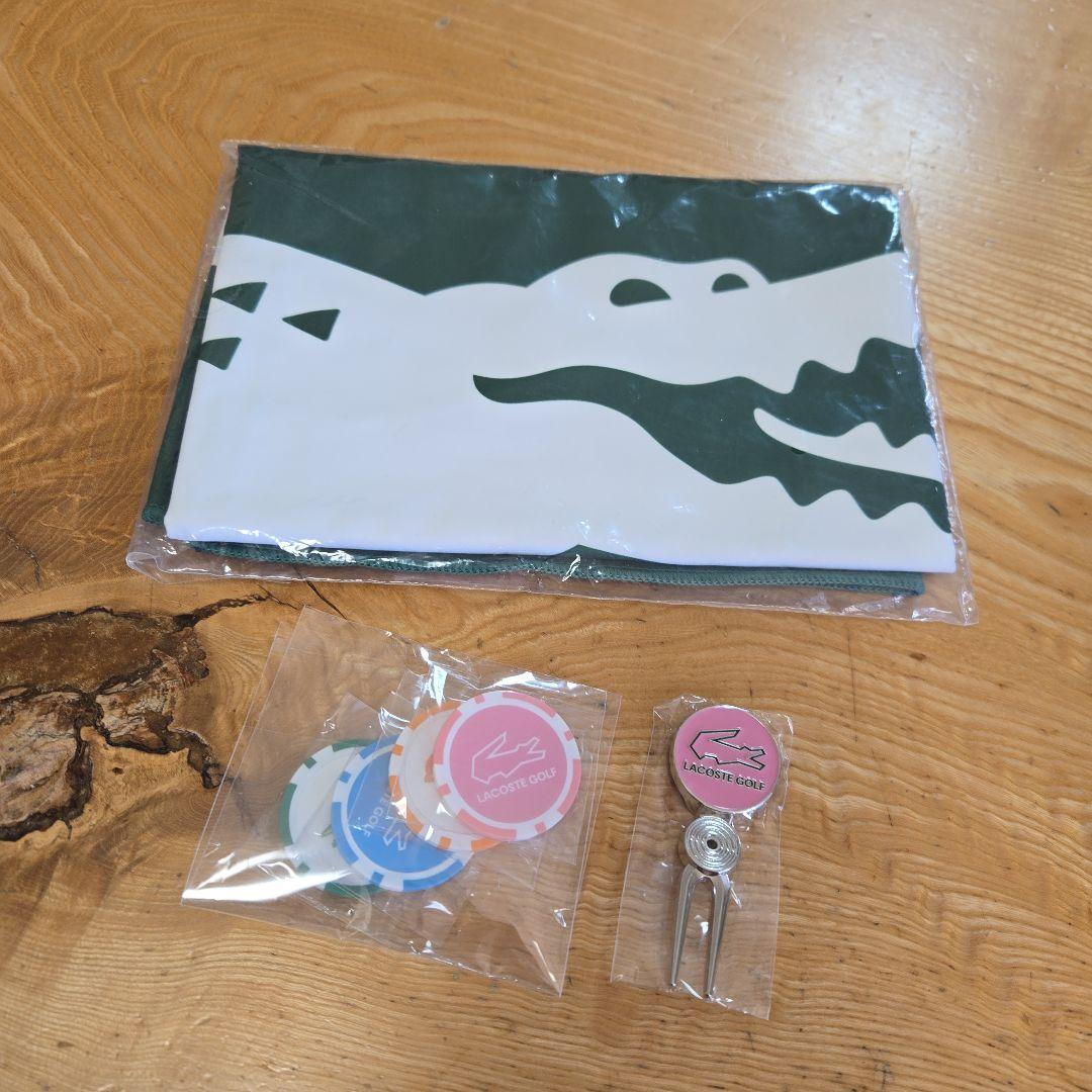 【未使用】ラコステ　LACOSTE ゴルフマーカー・グリーンフォークセット