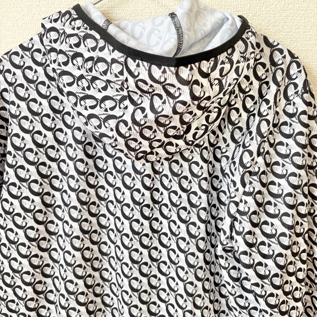 【極美品】Orobianco golfウーブンパーカー ホワイト×ブラック　LL