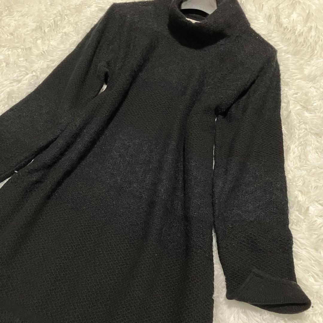 ✨美品/モヘヤ✨メゾンスペシャル フリンジワンピース マキシ丈 ハイネック