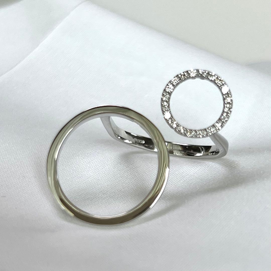 あ*る様 新品　Pt950 天然ダイヤモンド0.12ct フォークリング