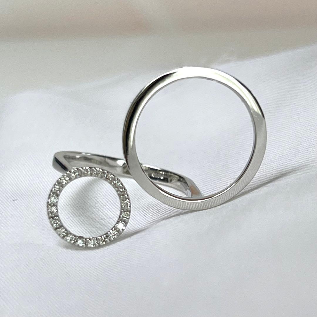 あ*る様 新品　Pt950 天然ダイヤモンド0.12ct フォークリング