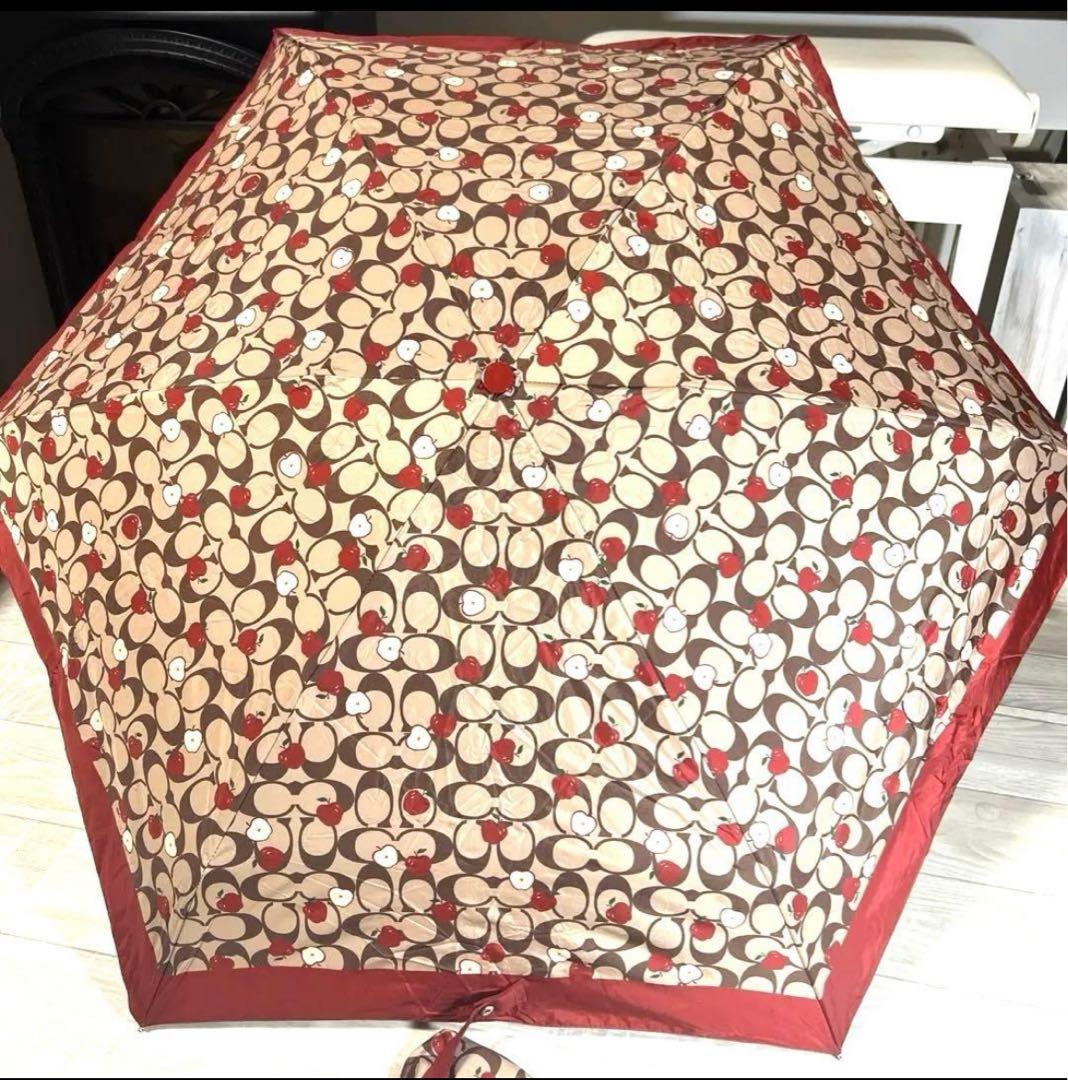 コーチ 折りたたみ傘 UVカット 99% アンブレラ 晴雨兼用コンパクト新品