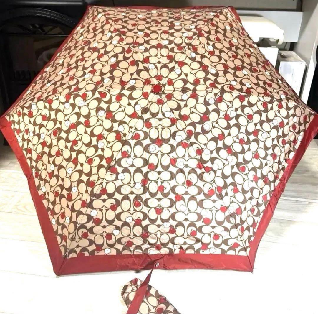 コーチ 折りたたみ傘 UVカット 99% アンブレラ 晴雨兼用コンパクト新品