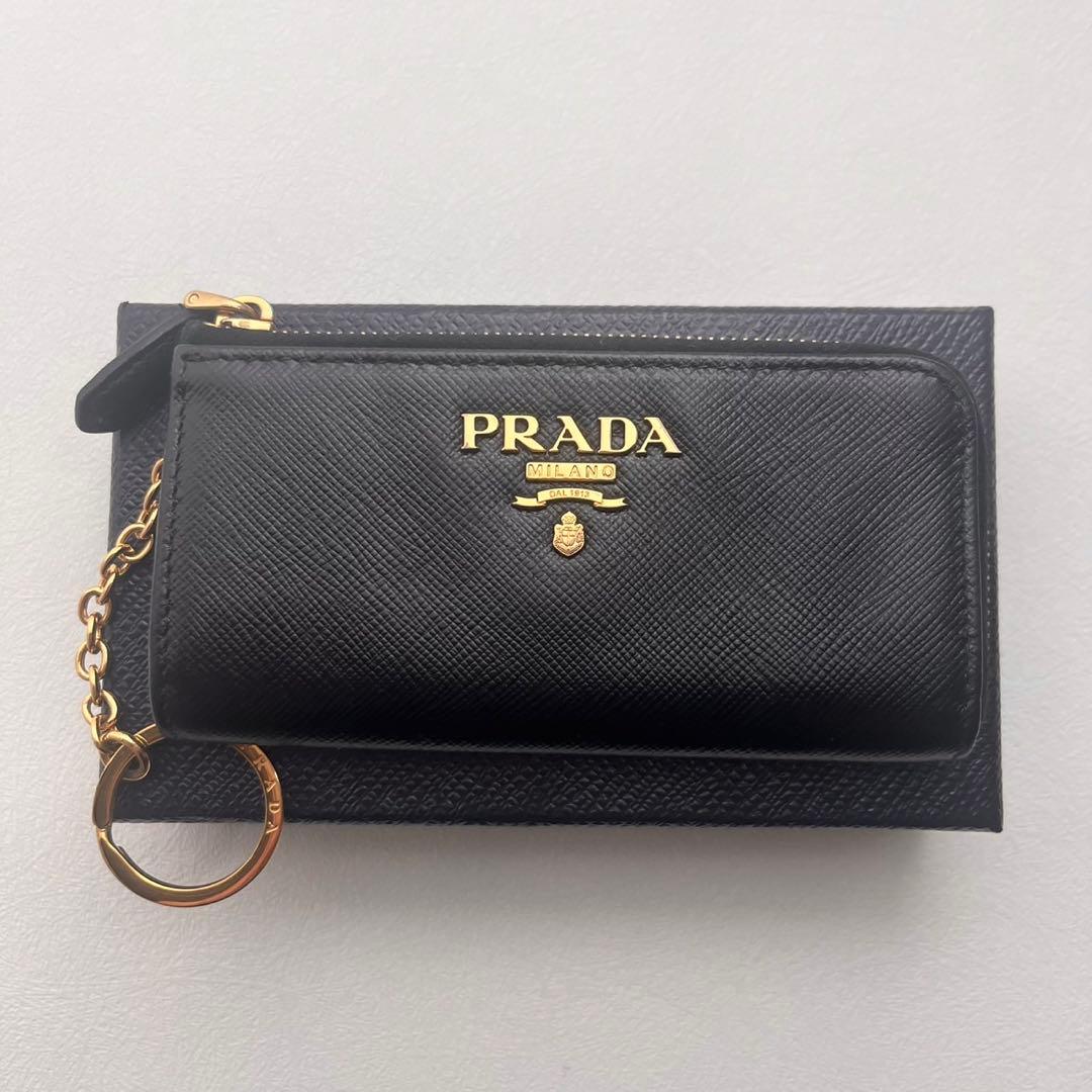 プラダ PRADA サフィアーノ キーリング付 ケース 箱付0125-⑤