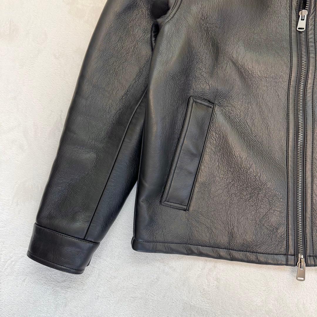 【美品】ZARA ザラ　レザージャケット　メンズ　L ブラック