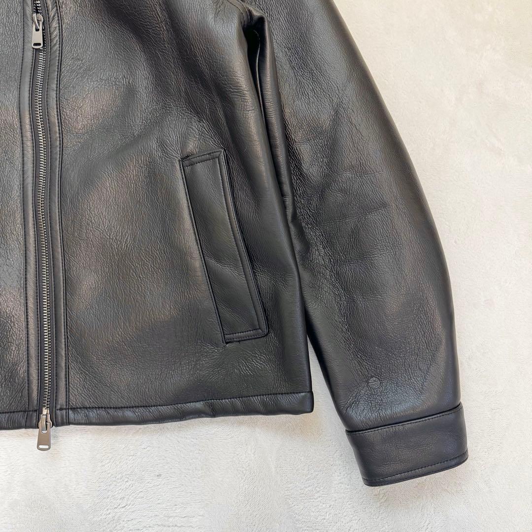 【美品】ZARA ザラ　レザージャケット　メンズ　L ブラック