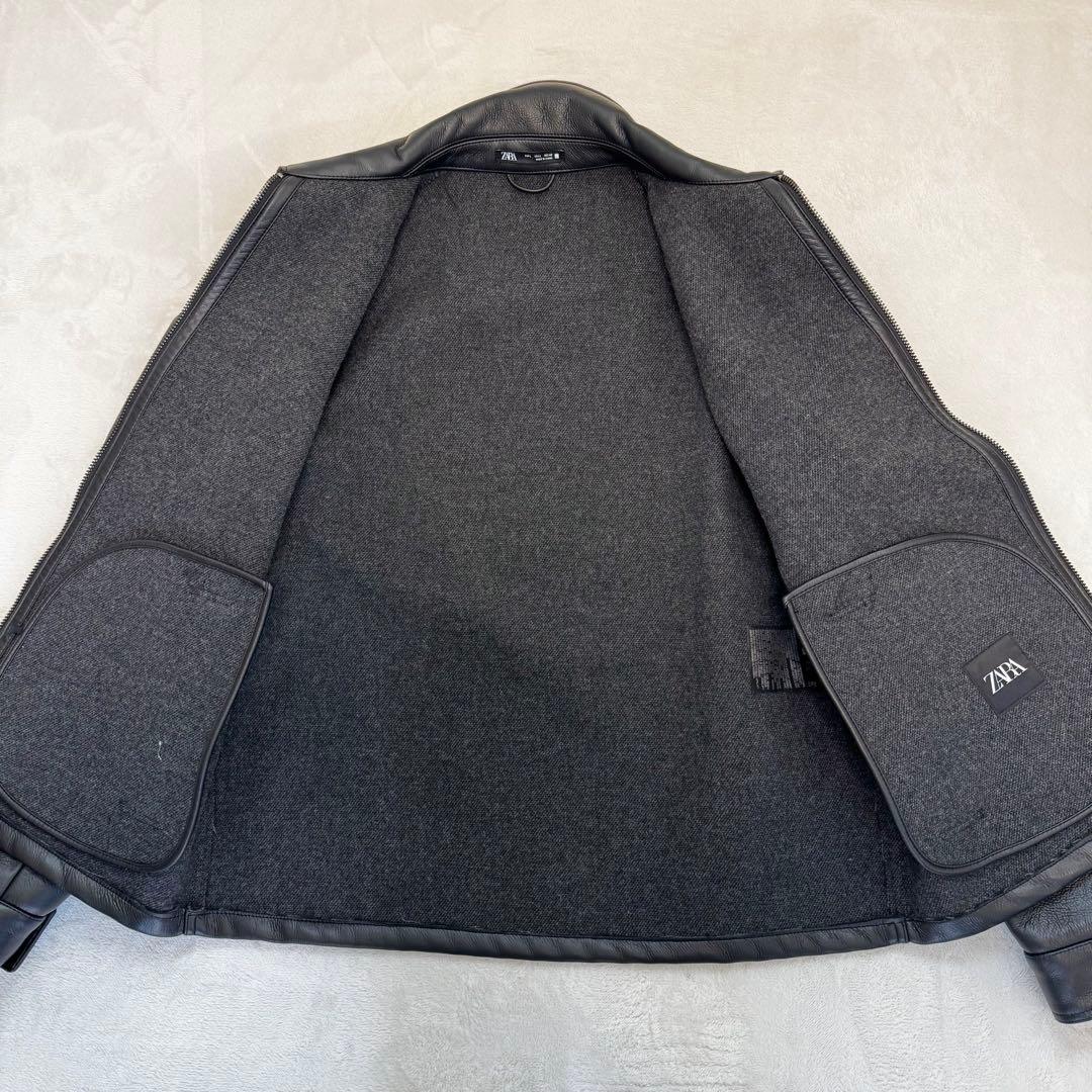 【美品】ZARA ザラ　レザージャケット　メンズ　L ブラック