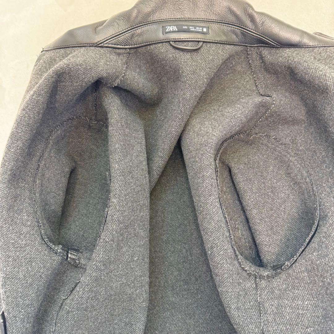 【美品】ZARA ザラ　レザージャケット　メンズ　L ブラック