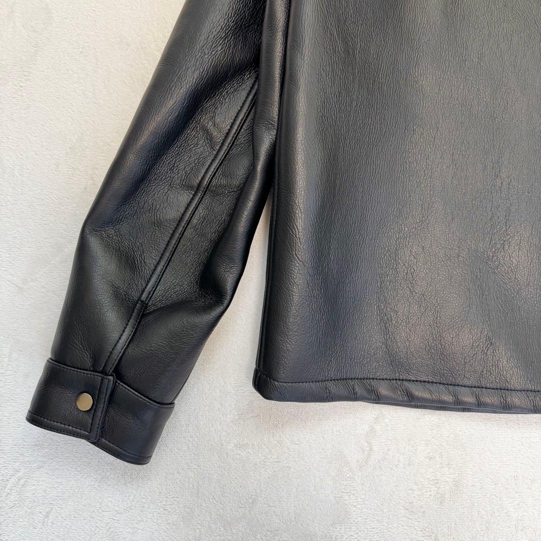 【美品】ZARA ザラ　レザージャケット　メンズ　L ブラック