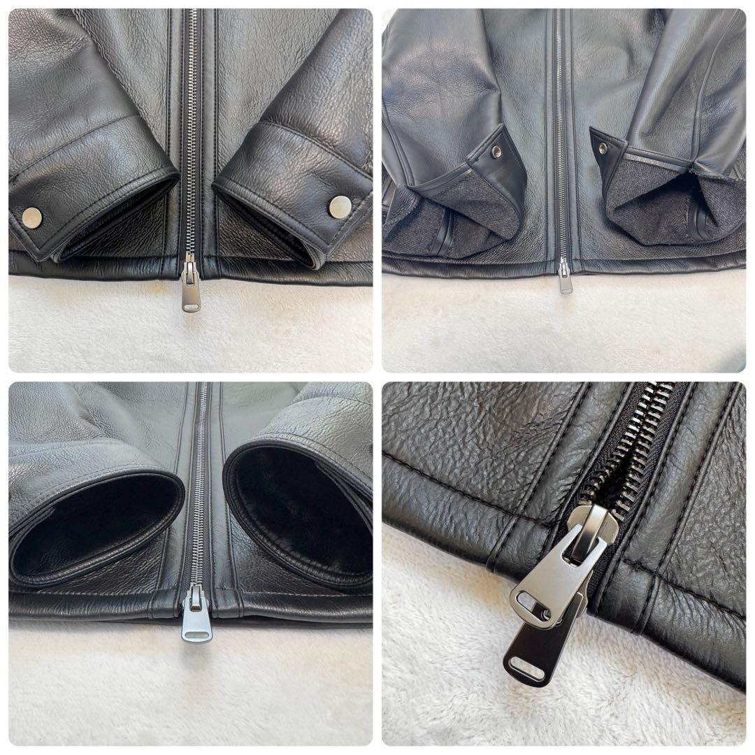 【美品】ZARA ザラ　レザージャケット　メンズ　L ブラック