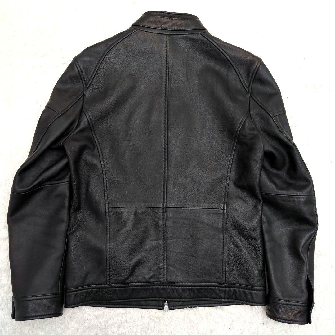 【極美品 L】マインドブロウ　ライダースジャケット　ラム　シングル　ブラック　黒