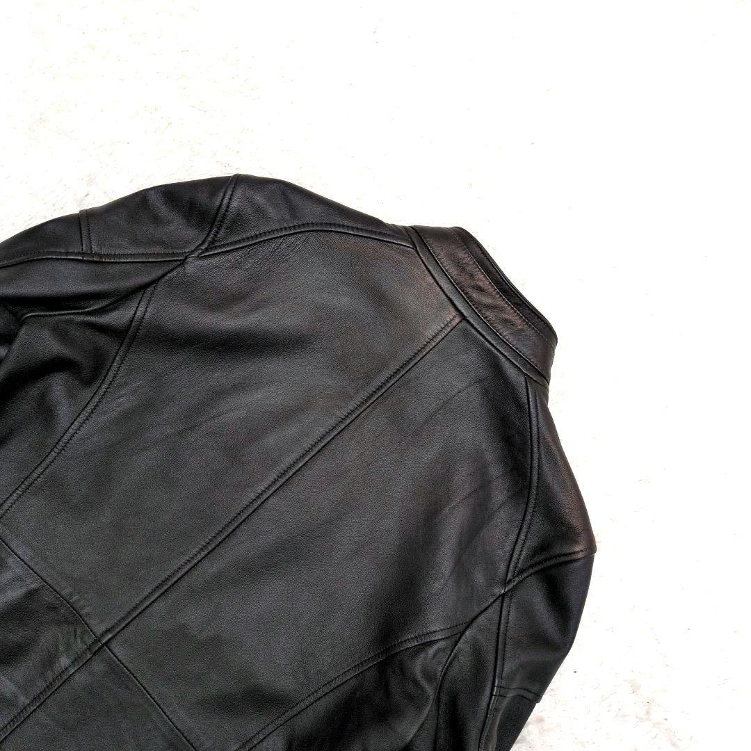 【極美品 L】マインドブロウ　ライダースジャケット　ラム　シングル　ブラック　黒