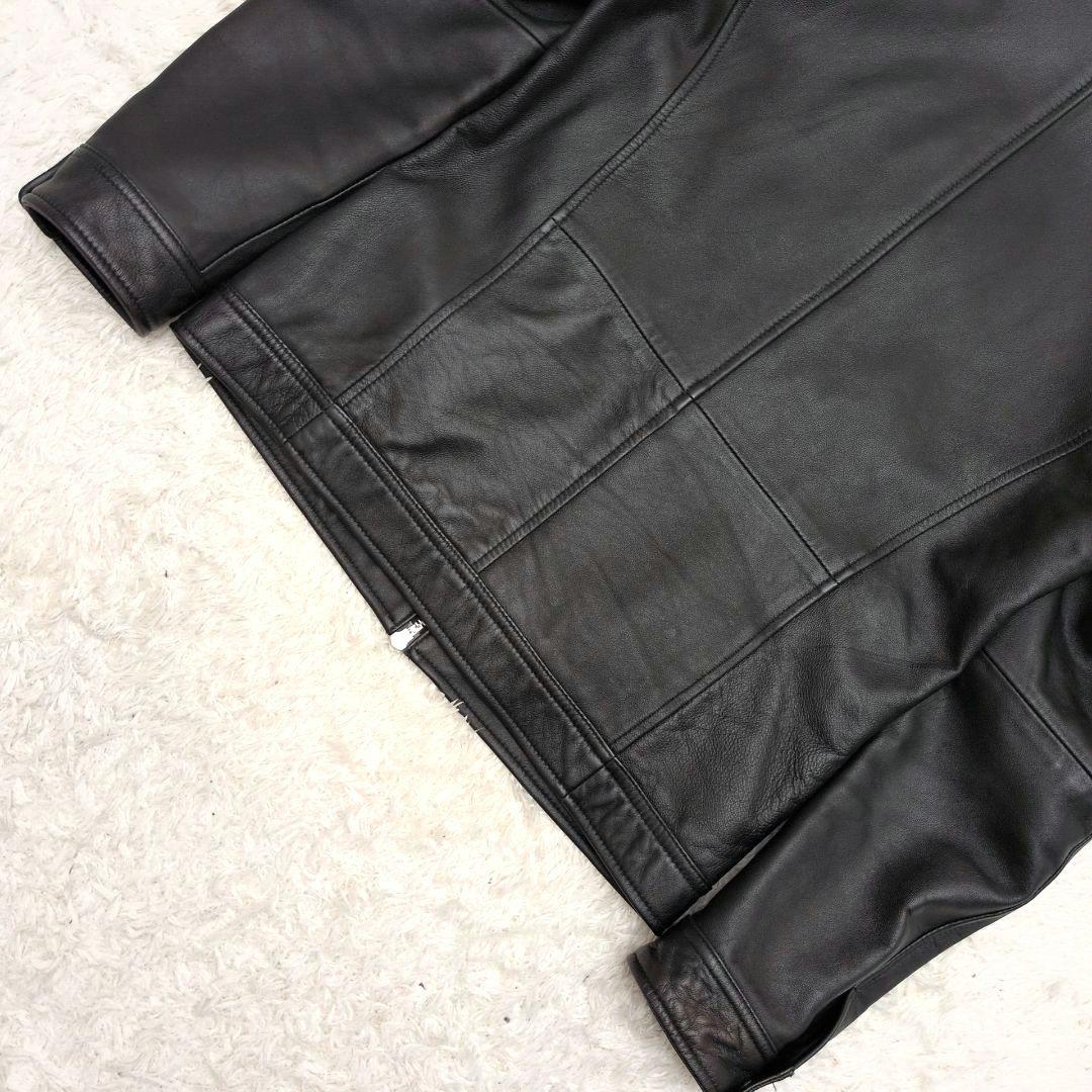【極美品 L】マインドブロウ　ライダースジャケット　ラム　シングル　ブラック　黒