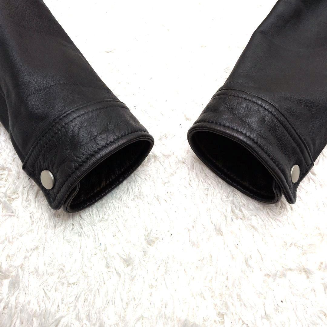 【極美品 L】マインドブロウ　ライダースジャケット　ラム　シングル　ブラック　黒