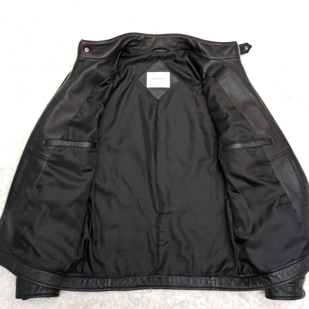 【極美品 L】マインドブロウ　ライダースジャケット　ラム　シングル　ブラック　黒