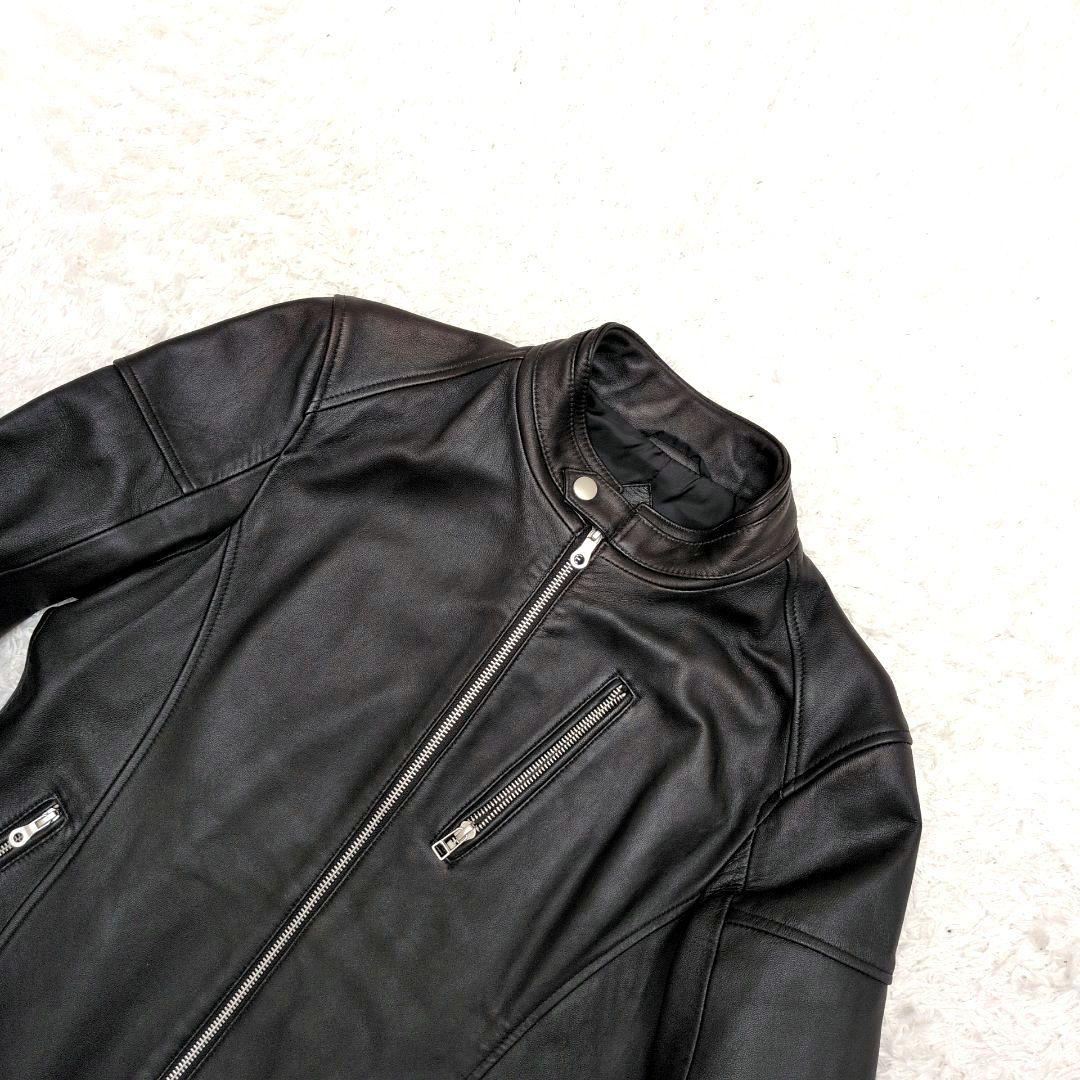 【極美品 L】マインドブロウ　ライダースジャケット　ラム　シングル　ブラック　黒