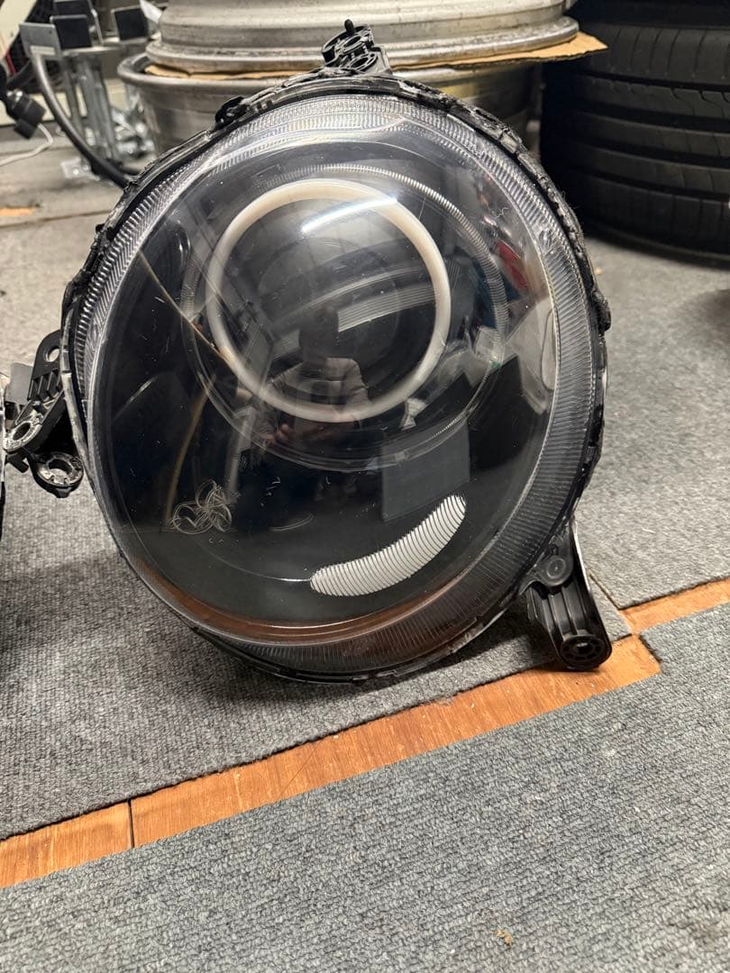 エヌワンN ONE jg1加工ヘッドライト ツインカラーイカリング ブラック加工