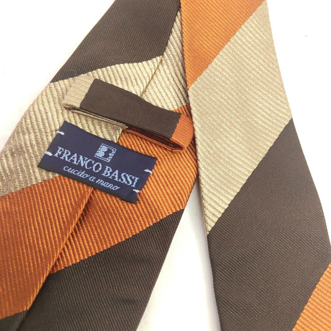 【FRANCO BASSI】美品 ネクタイ ストライプ レジメンタル トリコ