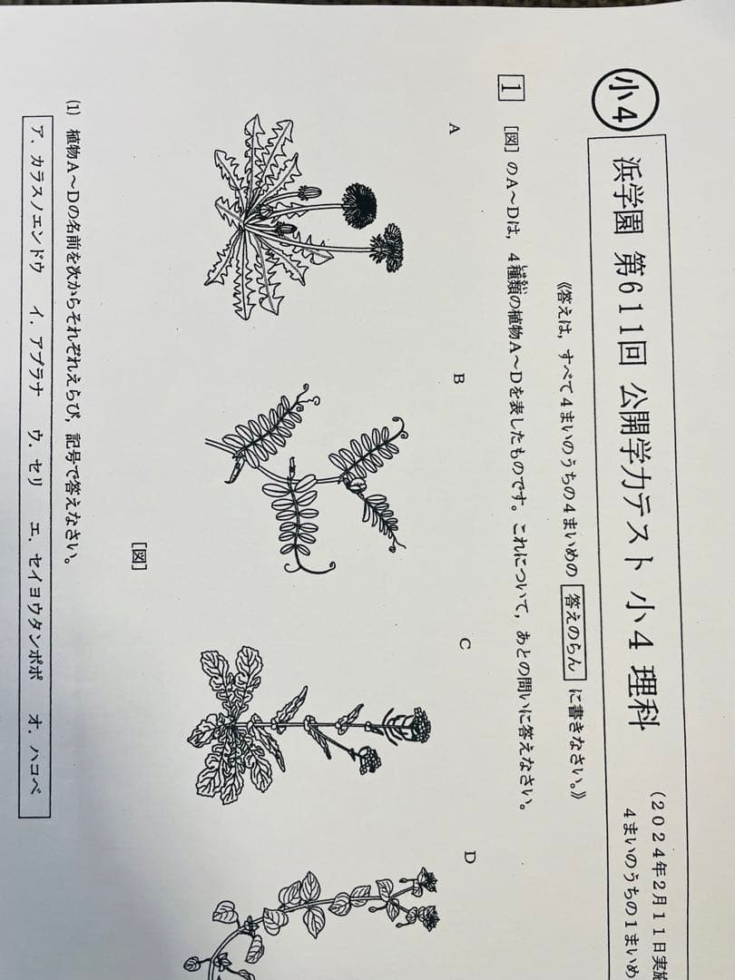 4科目 2023年度 2024年 小4 浜学園 公開学力テスト 最新版