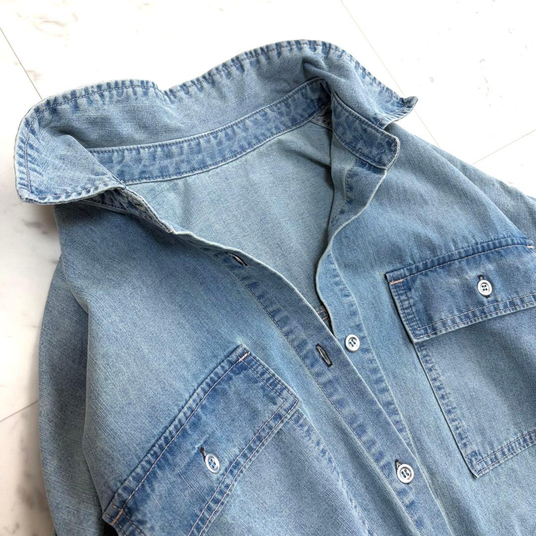 美品 ラウンジドレス オーバーデニムシャツ
