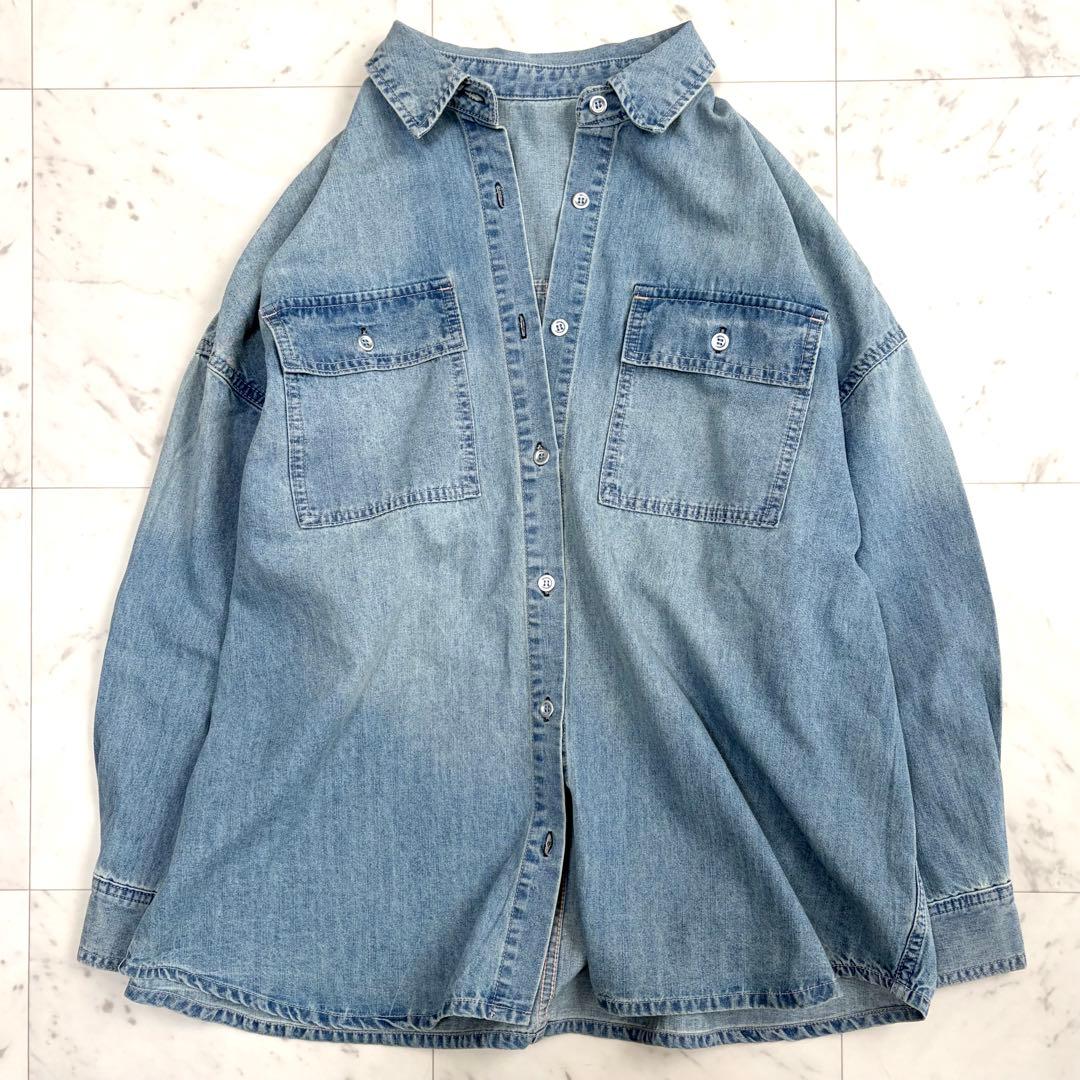 美品 ラウンジドレス オーバーデニムシャツ