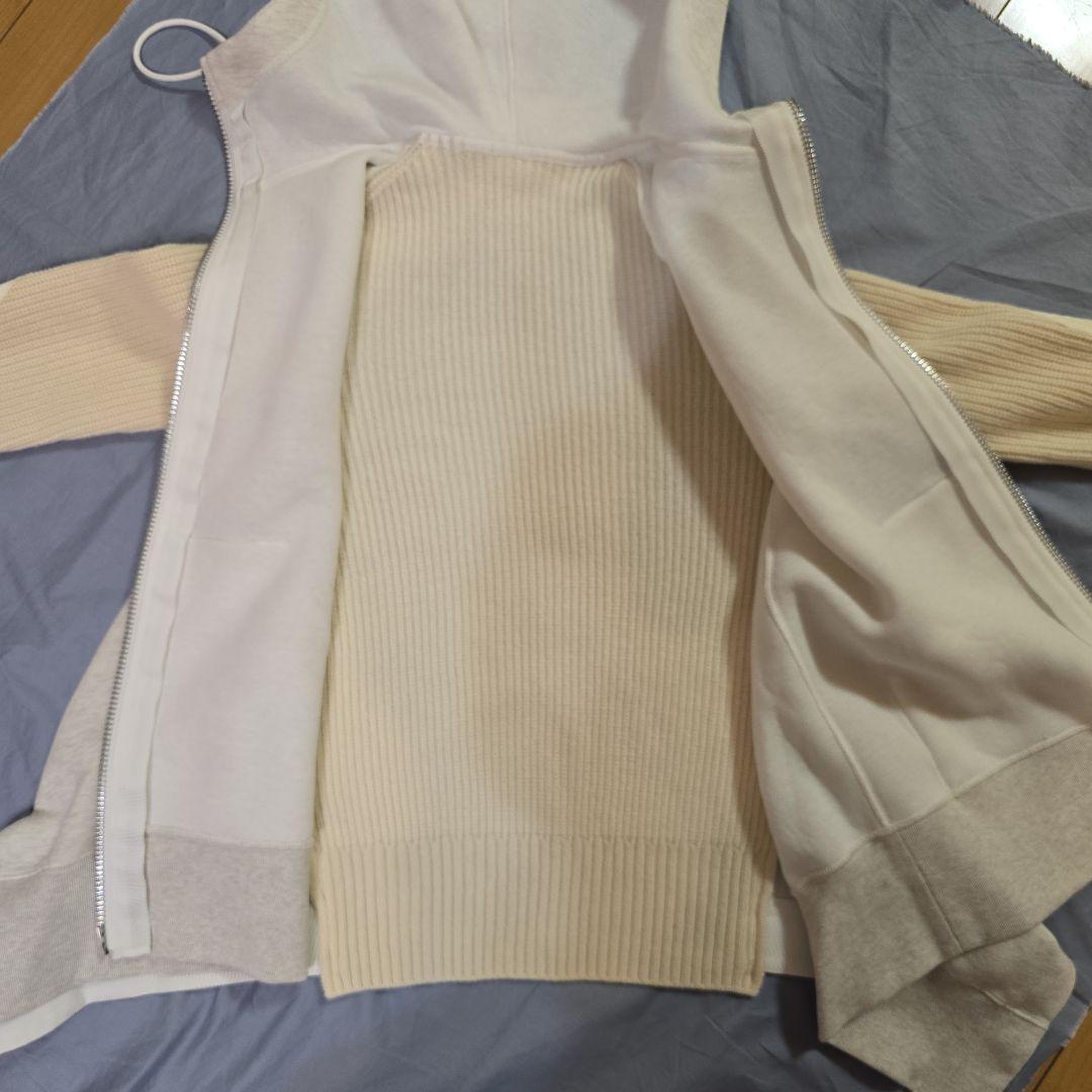 サカイsacai バックニットジッパー付きフード パーカー
