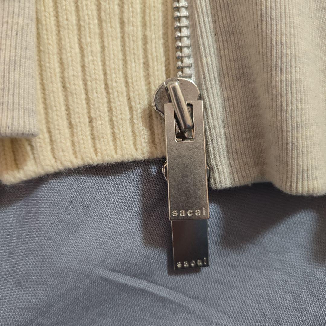 サカイsacai バックニットジッパー付きフード パーカー