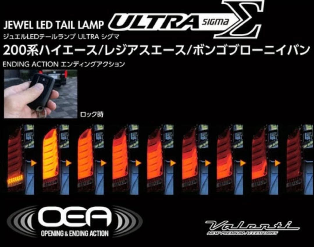 ハイエース 200系　ジュエルレッドテールランプ　ヴァレンティ　未使用品