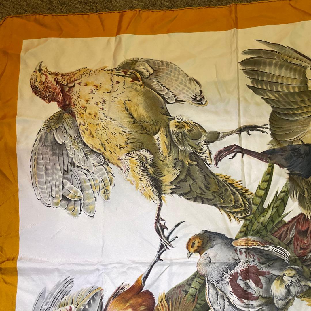 HERMES 鳥のイラスト スカーフ　ヴィンテージ品　希少