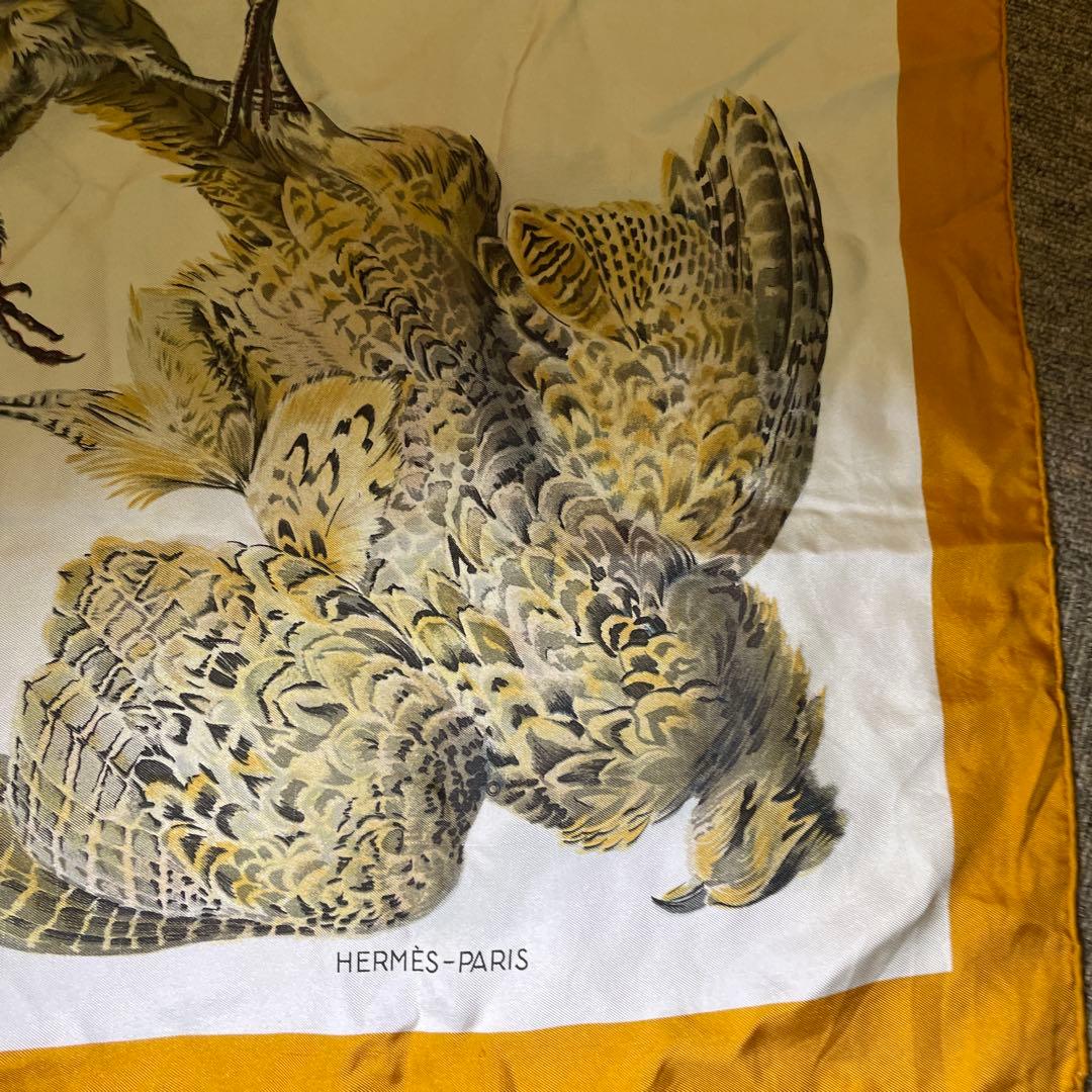 HERMES 鳥のイラスト スカーフ　ヴィンテージ品　希少
