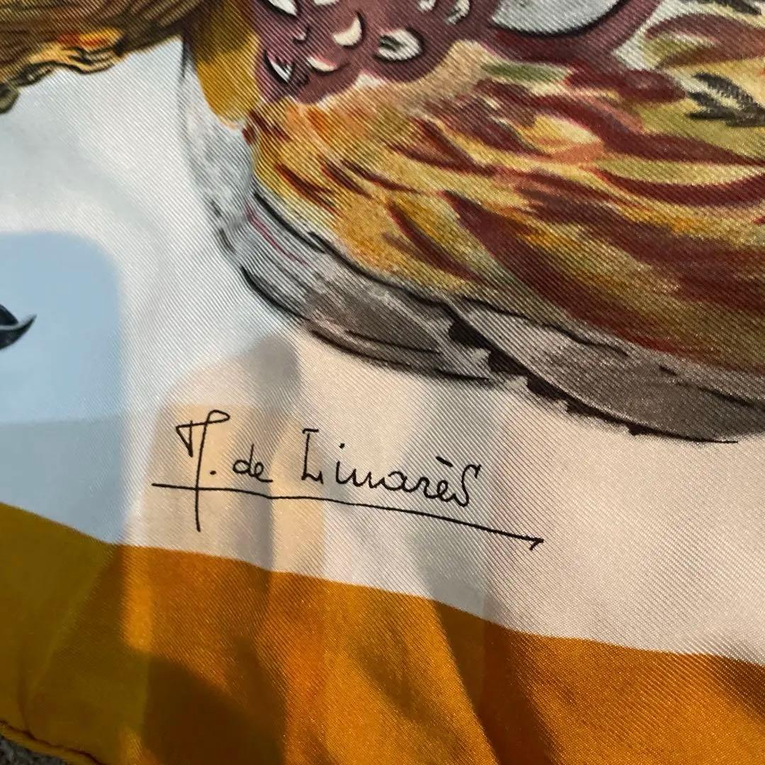 HERMES 鳥のイラスト スカーフ　ヴィンテージ品　希少