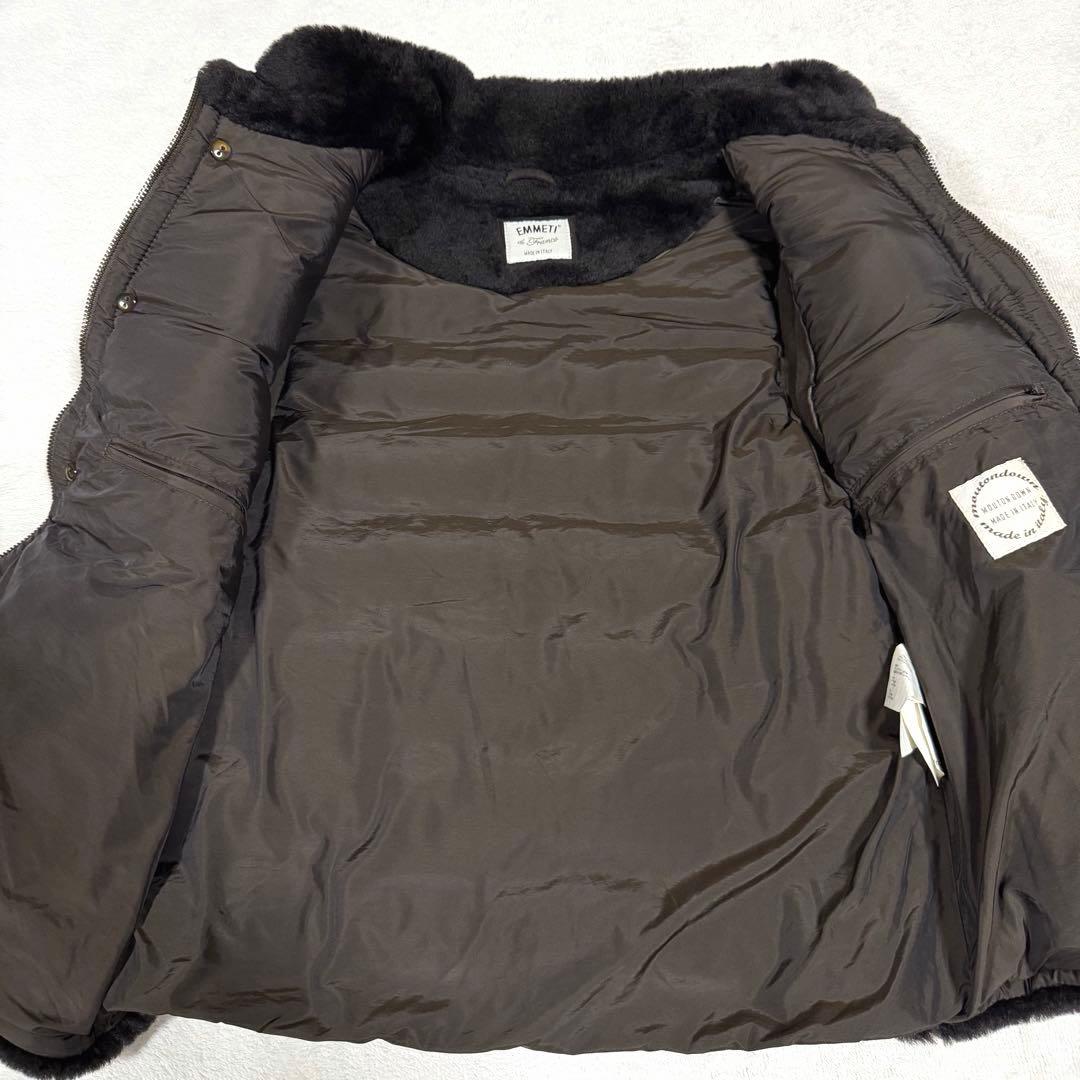 希少★定価15.9万★EMMETI エンメティ ムートン ダウンベスト カモフラ