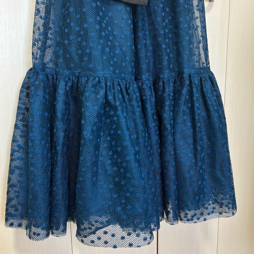 23AW♡グレースコンチネンタル チュールスカートニットワンピース 36 ドット