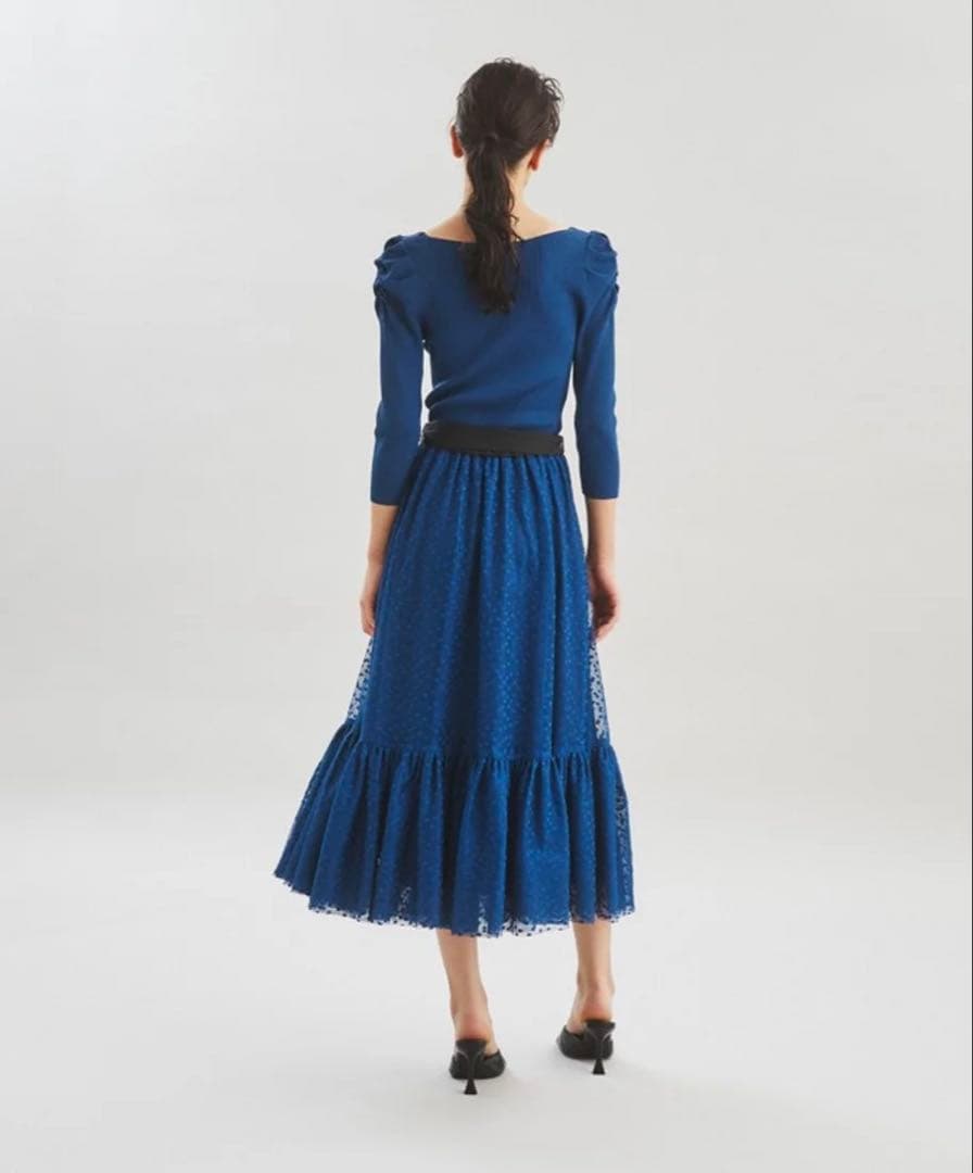 23AW♡グレースコンチネンタル チュールスカートニットワンピース 36 ドット