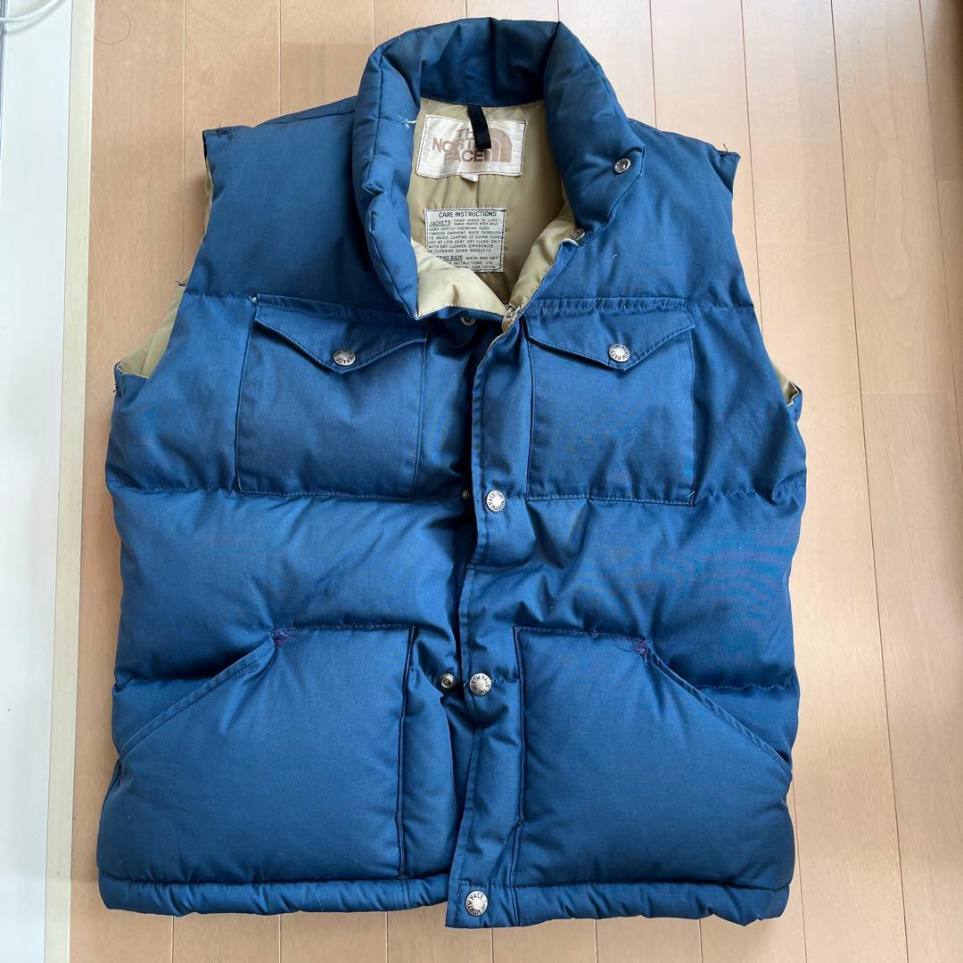 The North Face ネイビー ダウンベストＳサイズ 80年茶タグ