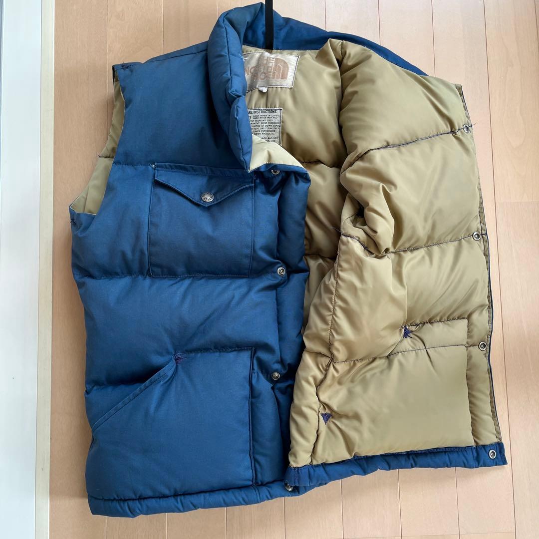 The North Face ネイビー ダウンベストＳサイズ 80年茶タグ